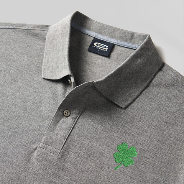 St Patricks Geek Embroidered Polo Shirts
