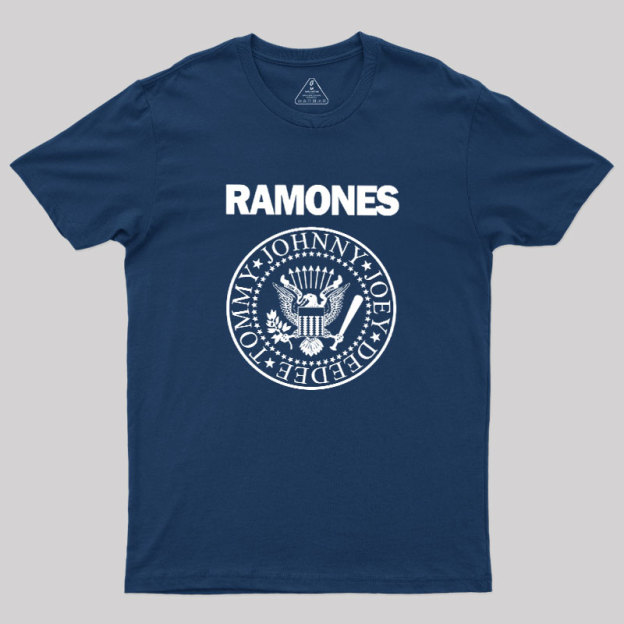 White Design of Ramones Geek T-Shirt