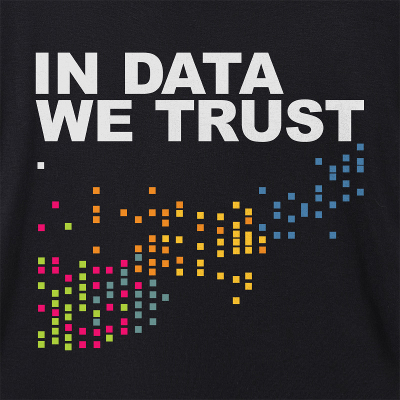 In Big Data We Trust Geek Dolman Sleeve V-Neck Shirt