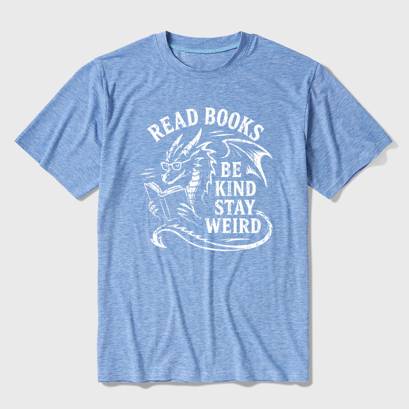 Read Books Be Kind Stay Weird Ultra Soft Heather Tee
