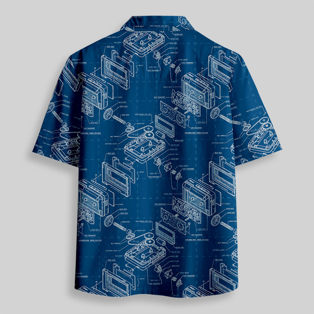 Cassette Blueprint Button Up Pocket Shirt