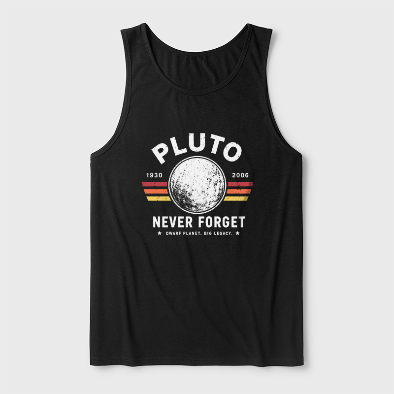 Never Forget Pluto Retro Style Ultra Soft Heather Tank