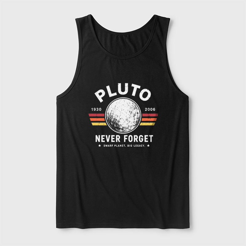 Never Forget Pluto Retro Style Ultra Soft Heather Tank