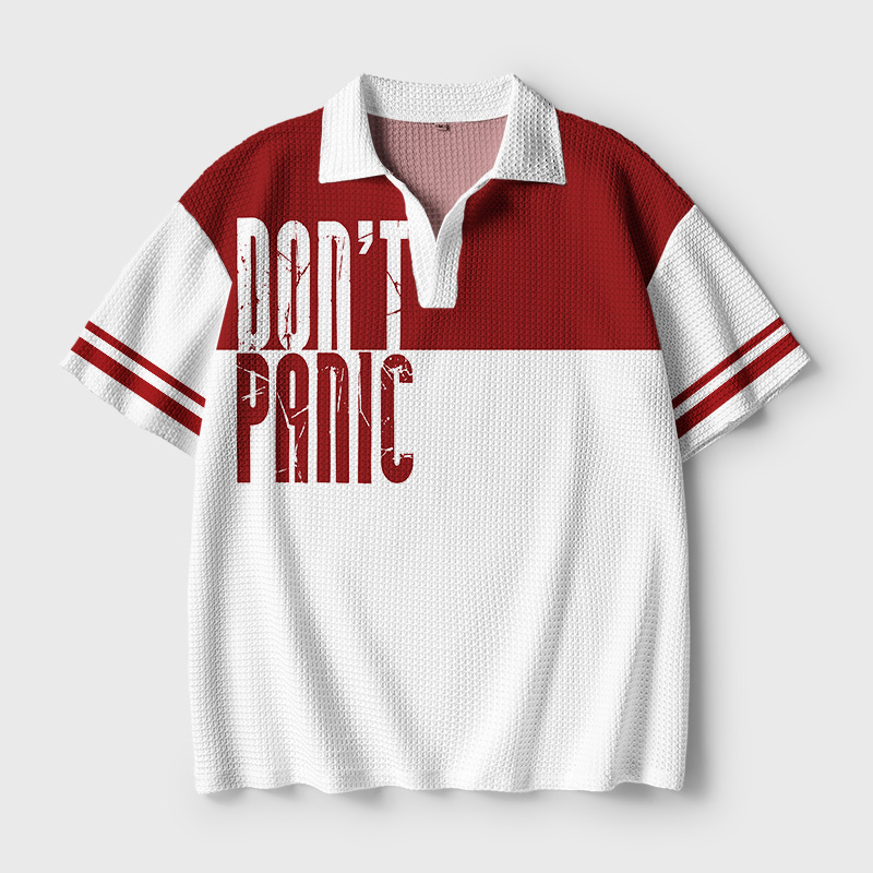 Don't Panic Geek Crochet Polo Shirt