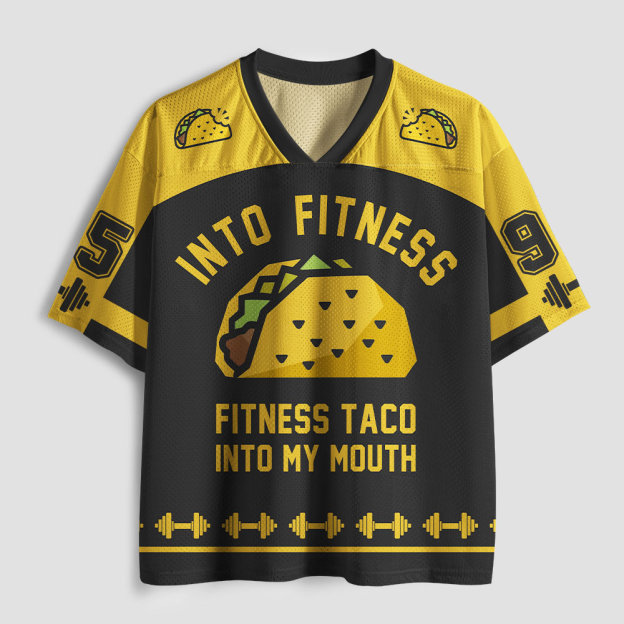 Fitness Taco Into My Mouth Geek Mesh Jersey