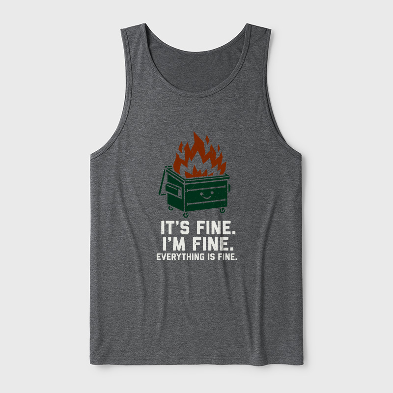 Everything Is Fine Dumpster Fire Ultra Soft Heather Tank