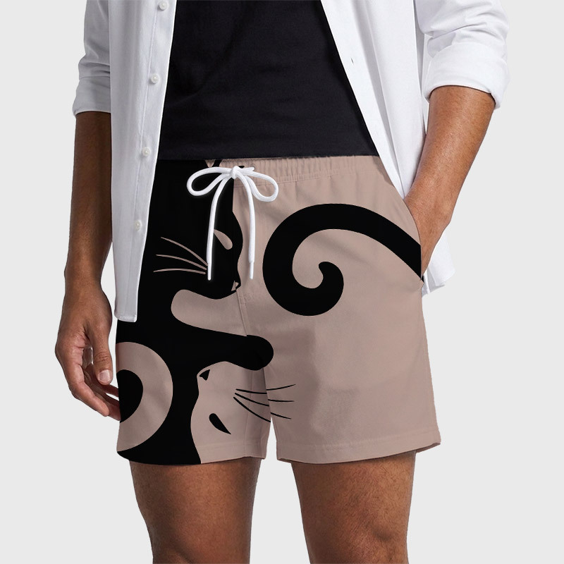 Cats Rule Geek Hawaiian Swim Trunks