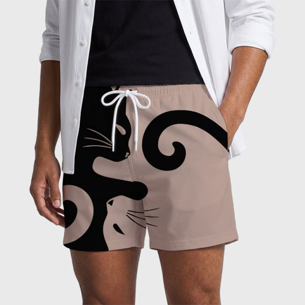 Cats Rule Geek Hawaiian Swim Trunks