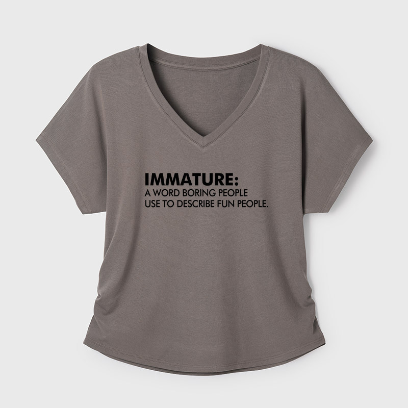 Maturity Misunderstood Geek Dolman Sleeve V-Neck Shirt