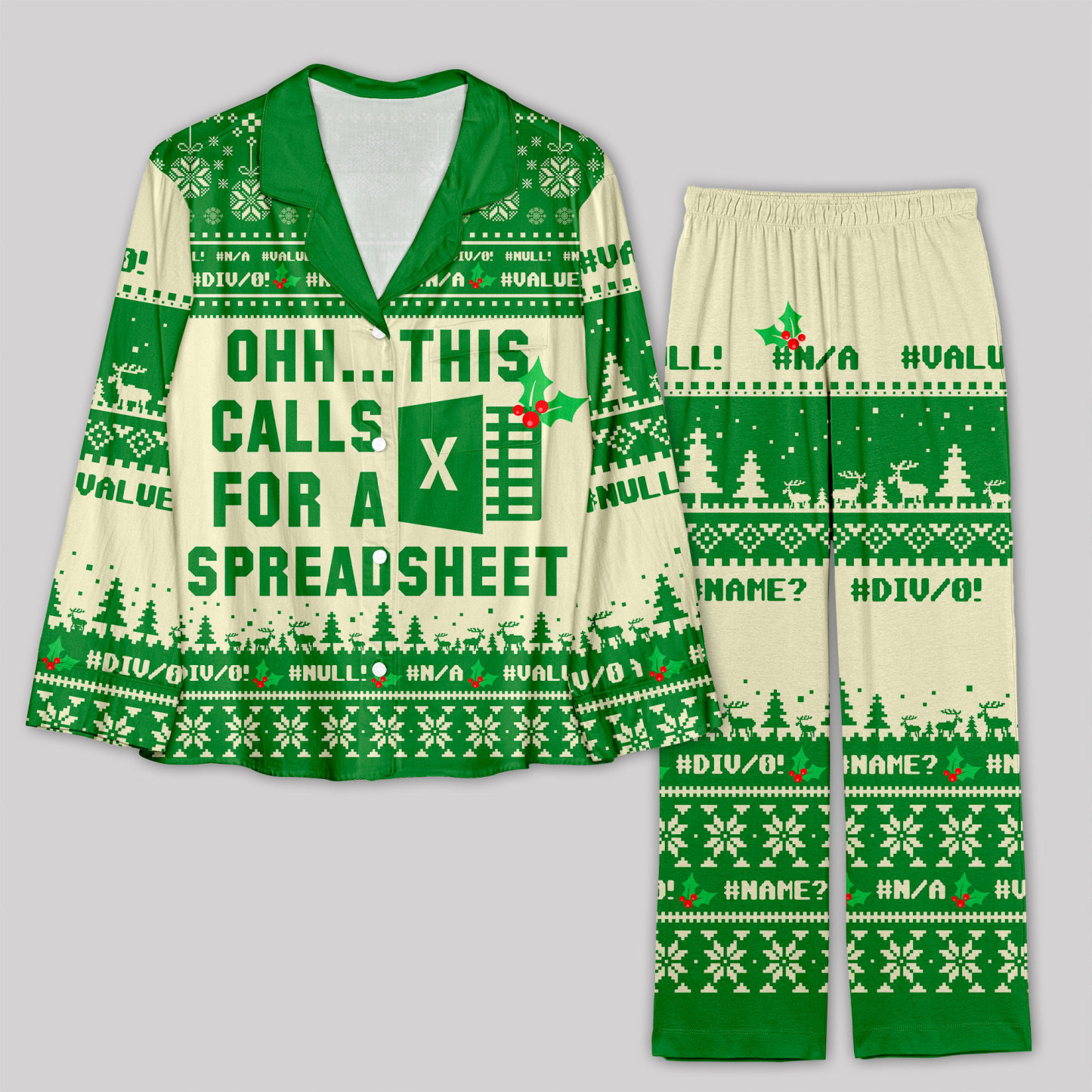 Geeksoutfit Ohh This Calls for a Spreadsheet Pajama Sets for Sale