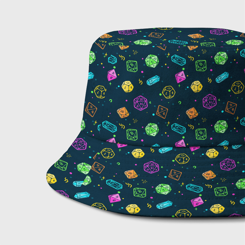 Colorful DND Dice RPG Geek Bucket Hat