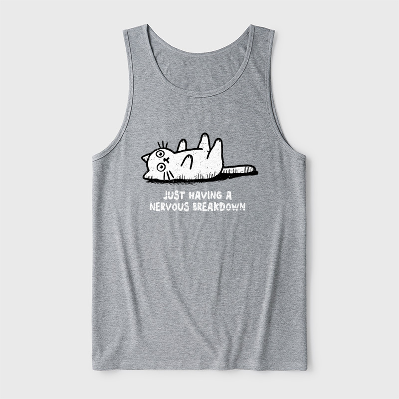 Nervous Breakdown Cat Ultra Soft Heather Tank
