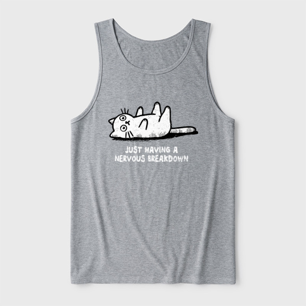 Nervous Breakdown Cat Ultra Soft Heather Tank