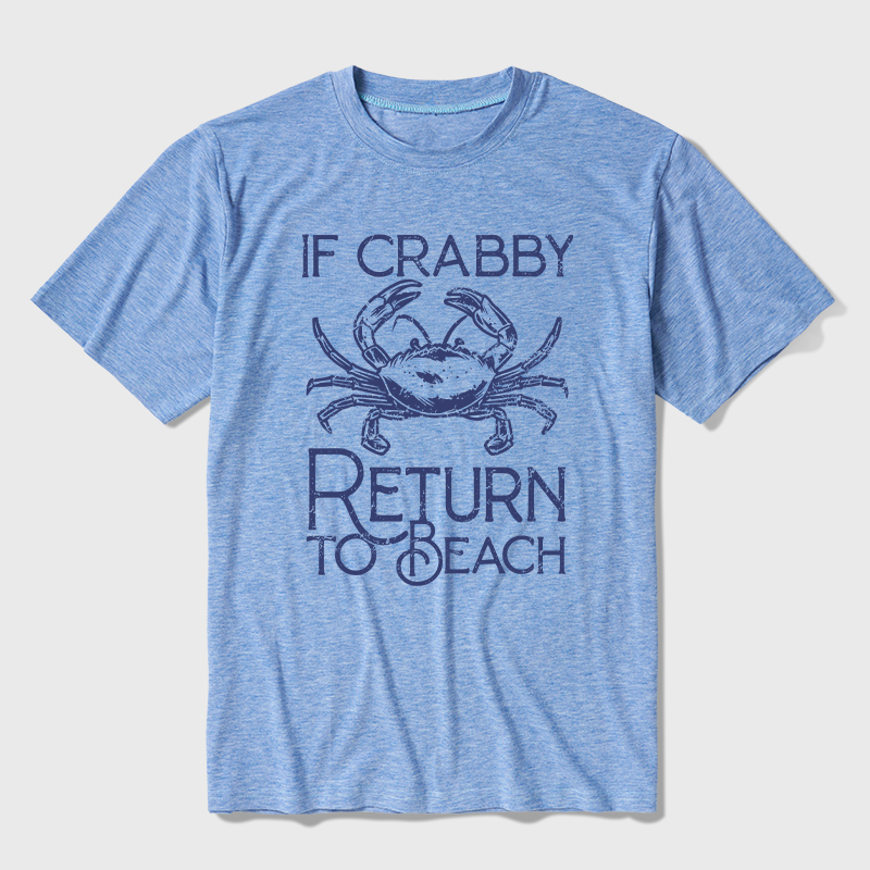 If Crabby Return To Beach Ultra Soft Heather Tee