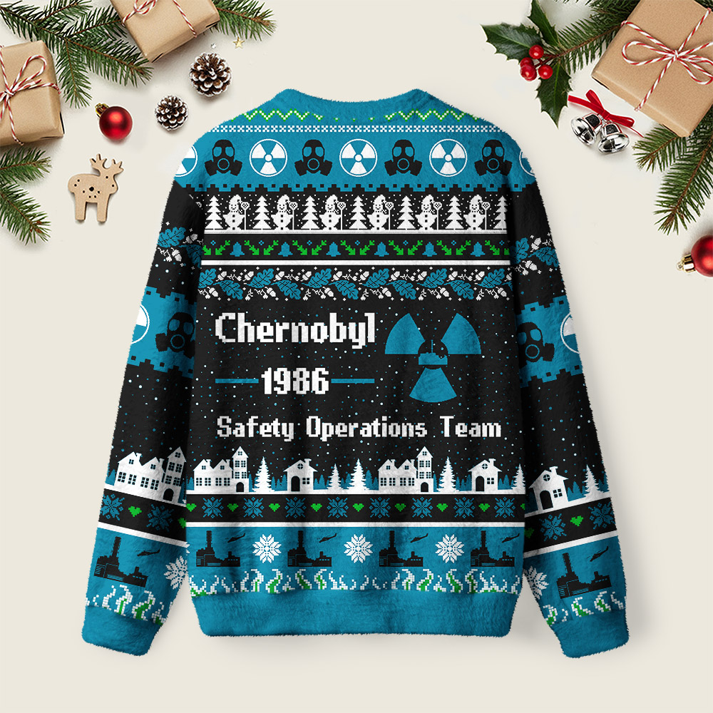 Chernobyl 1986 Ugly Christmas Fuzzy Fleece Sweatshirt