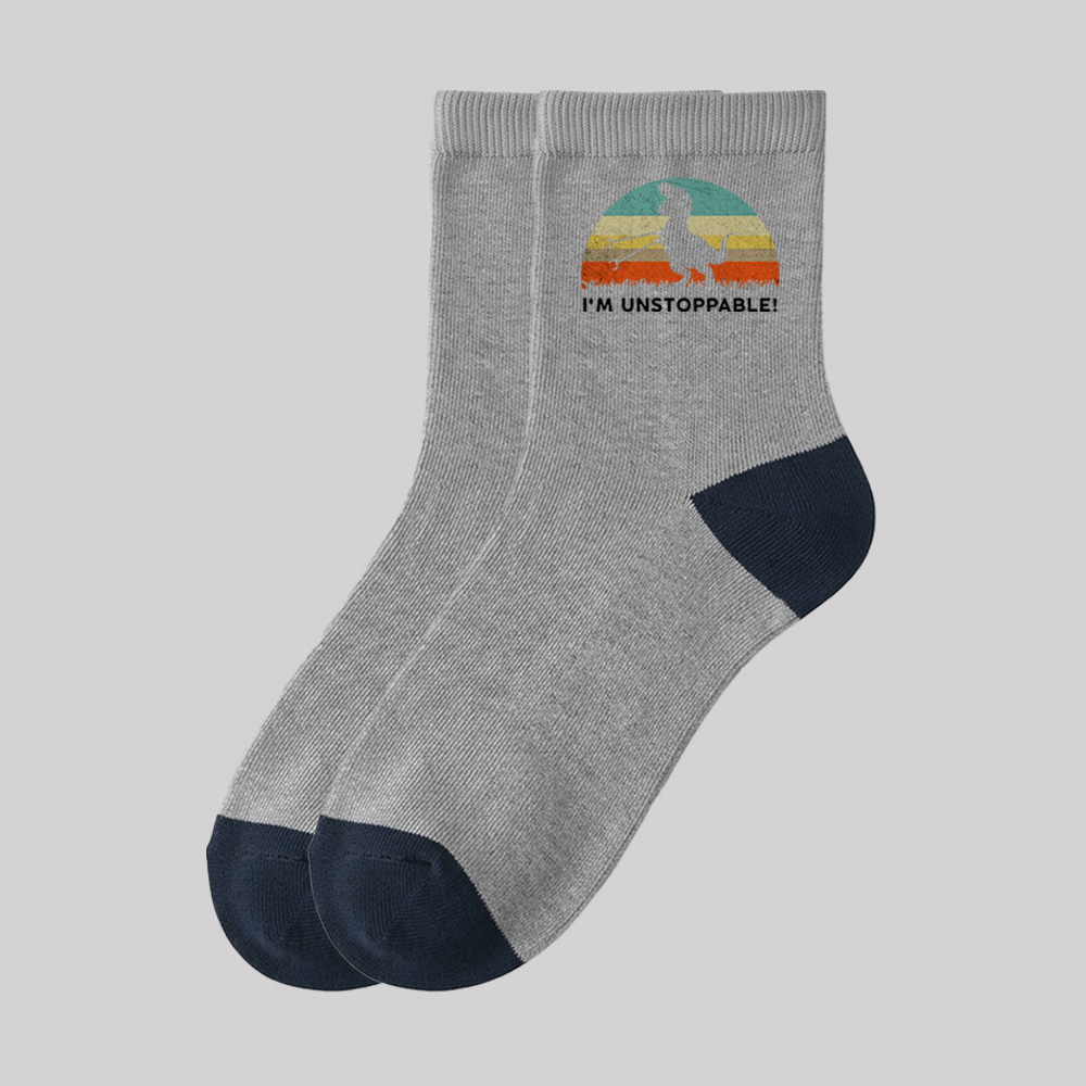 I'm Unstoppable T-Rex Geek Cotton Daily Socks