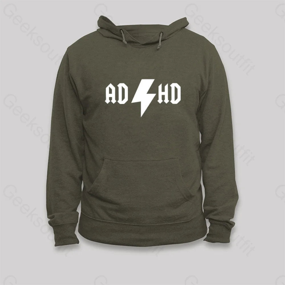 Adhd Hoodie Army Green / S