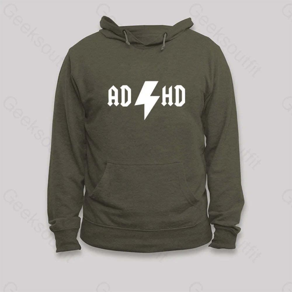 Adhd Hoodie Army Green / S