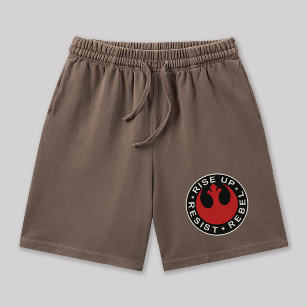 Resist Rebel Riseup Geeky Washed Shorts