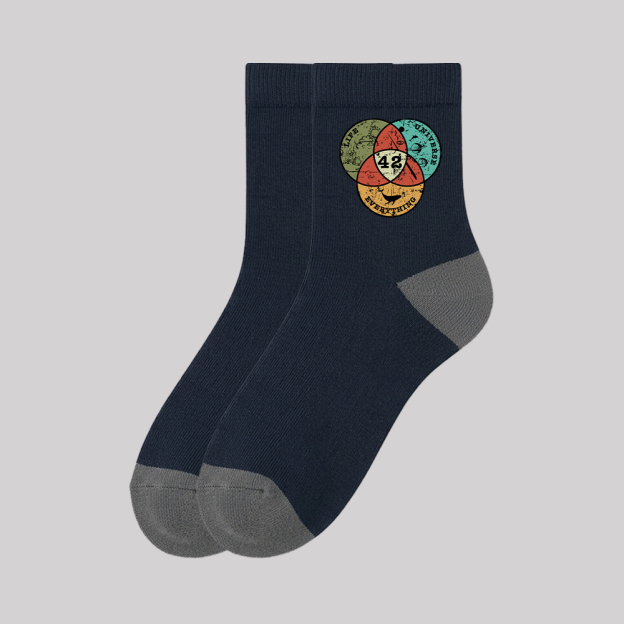 Life, the Universe & Everything Geek Cotton Daily Socks