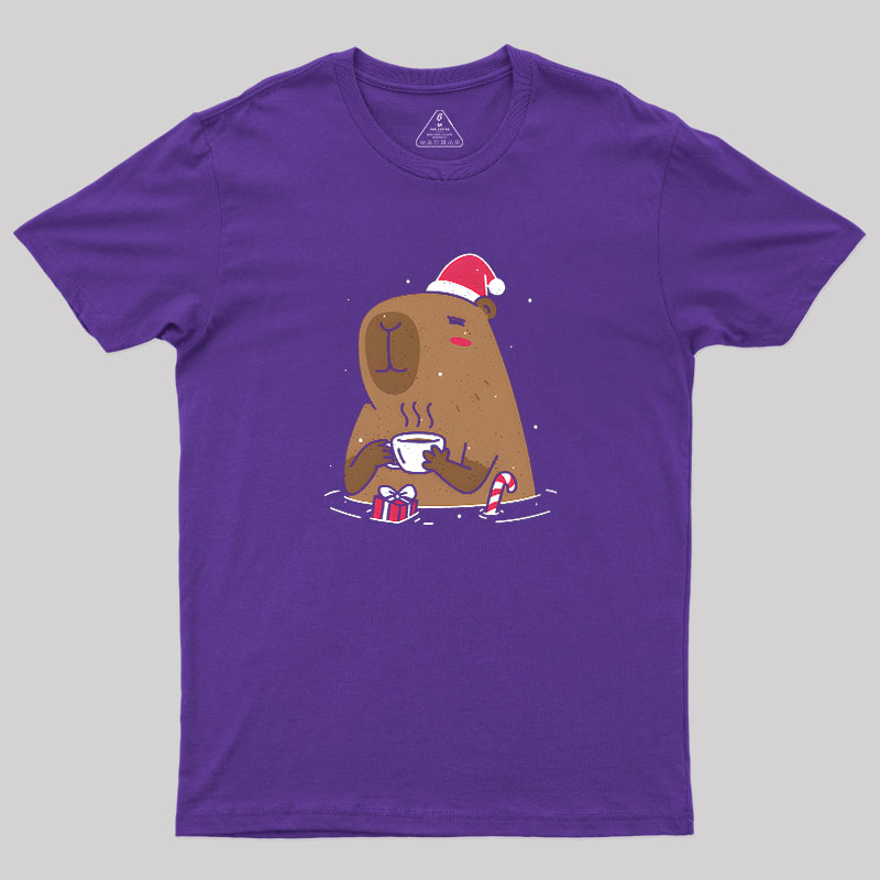 Santa Capybara Geek T-Shirt