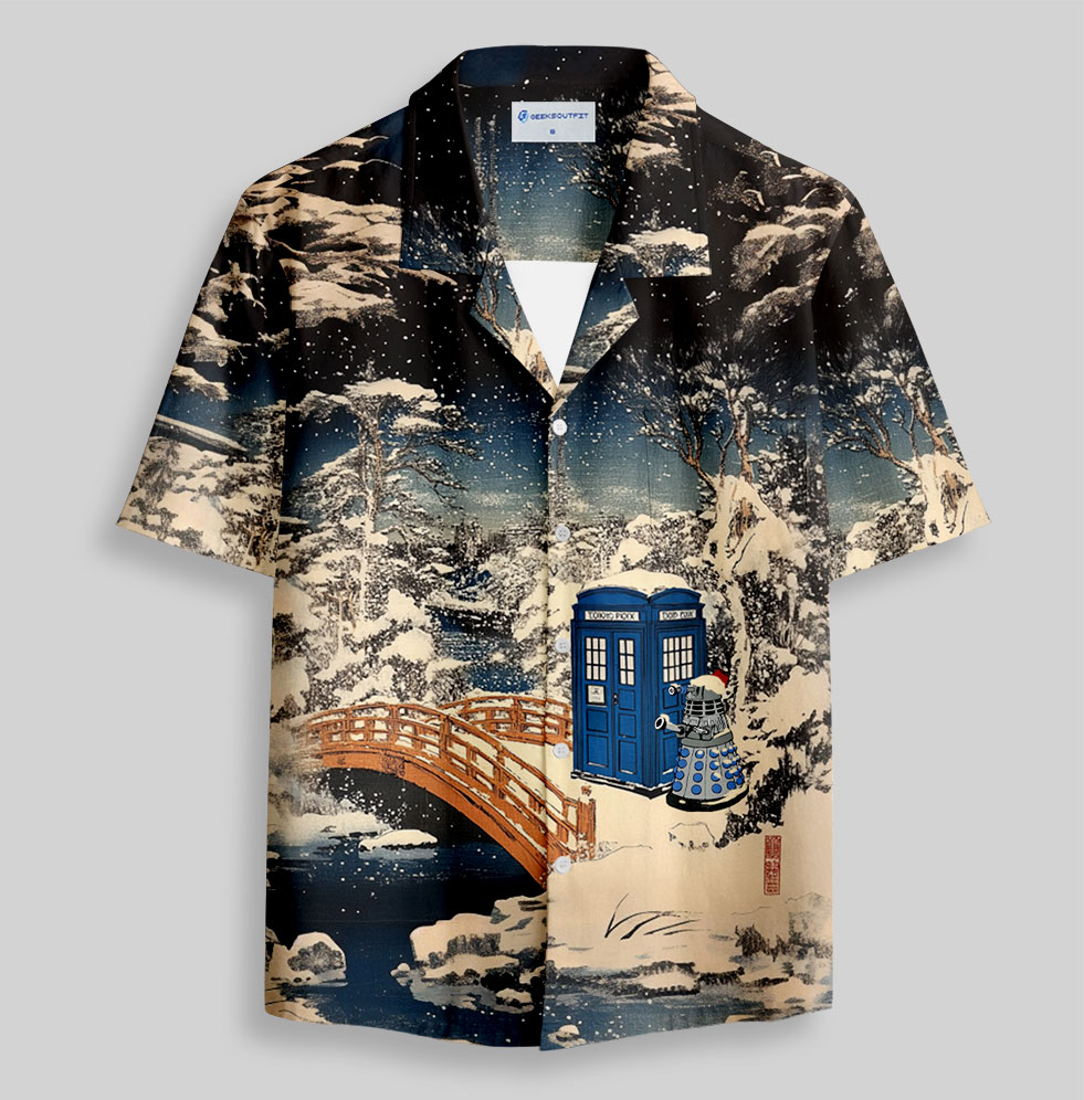 Ukiyoe Doctor Who Button Up Pocket Shirt