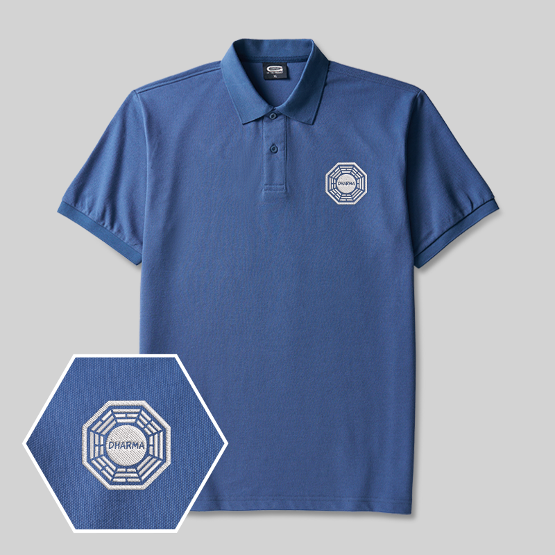 Dharma Initiative Geek Embroidered Polo Shirts