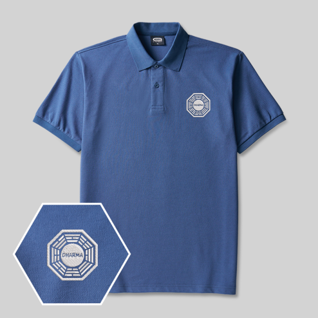 Dharma Initiative Geek Embroidered Polo Shirts