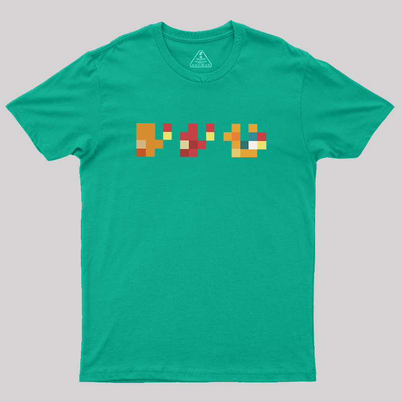 Pixel Fire Lizard Geek T-Shirt