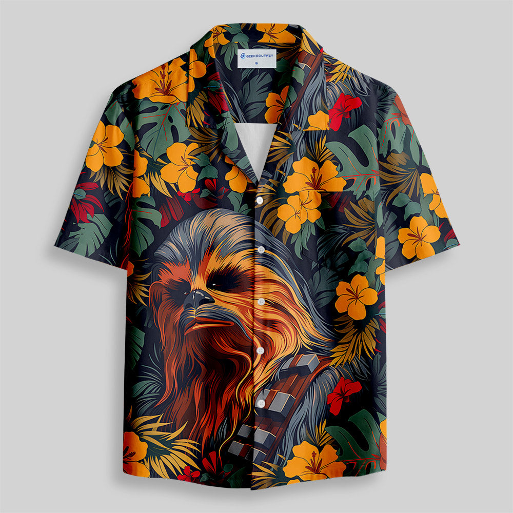 Chewbacca Flowers and Trees From Button Up Pocket Shirt