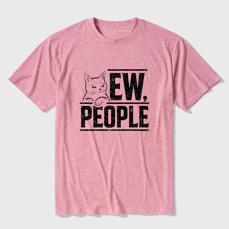 Ew People Funny Cat Ultra Soft Heather Tee