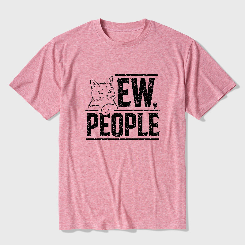 Ew People Funny Cat Ultra Soft Heather Tee