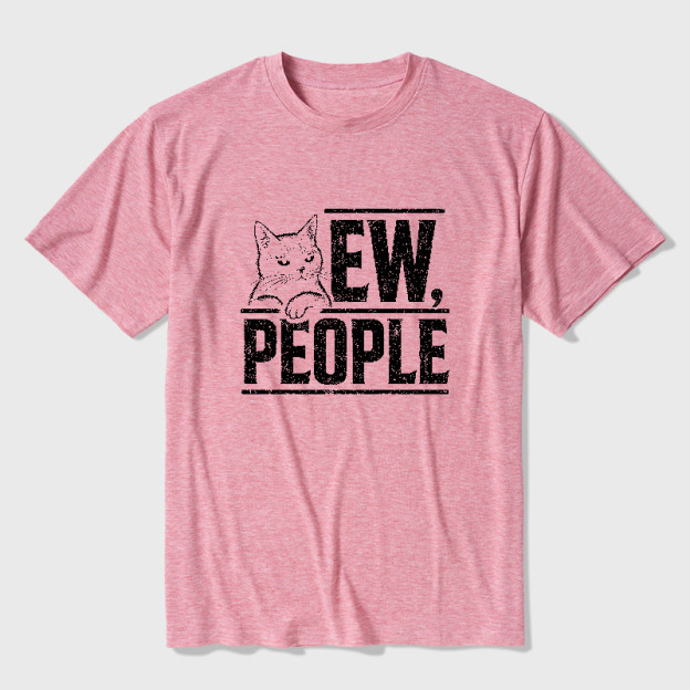 Ew People Funny Cat Ultra Soft Heather Tee