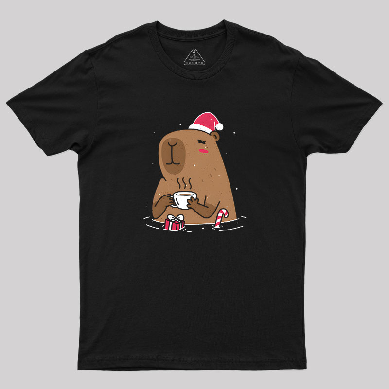 Santa Capybara Geek T-Shirt