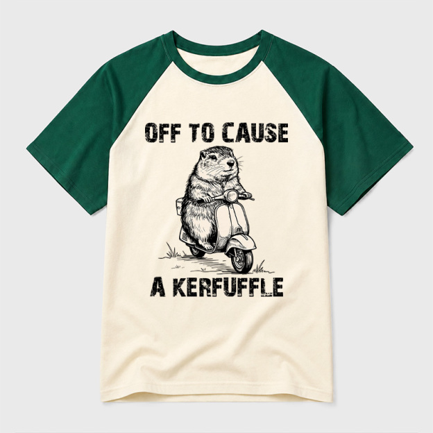 Off To Cause A Kerfuffle Geek Retro Raglan T-Shirt