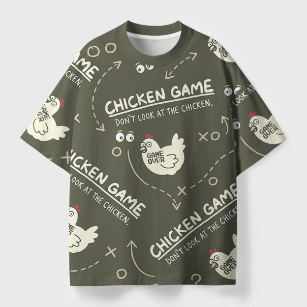 Chicken Game Geek All-Over Print T-Shirt