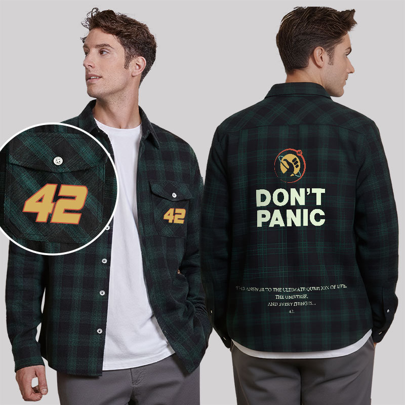 Don't Panic Plaid Flannel Shirt