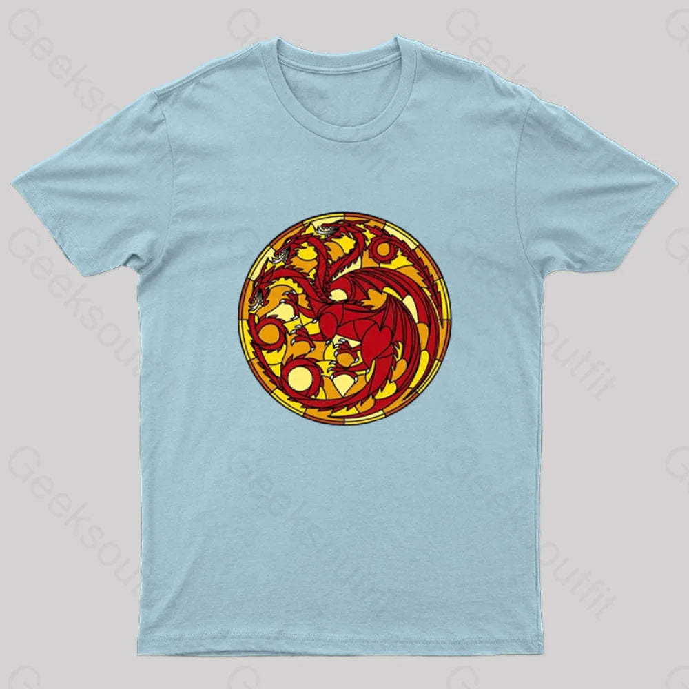 Age Of The Dragon Geek T-Shirt Light Blue / S