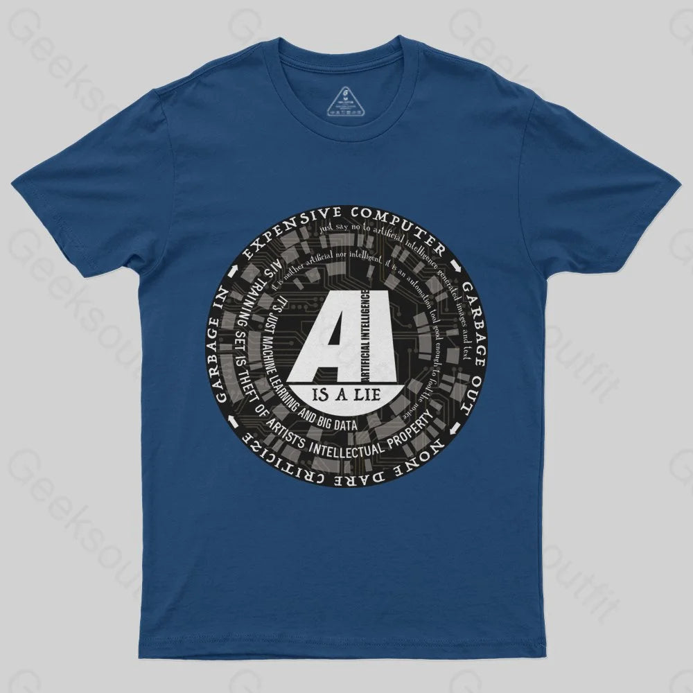 Geeksoutfit AI Is a Lie T-Shirt for Sale