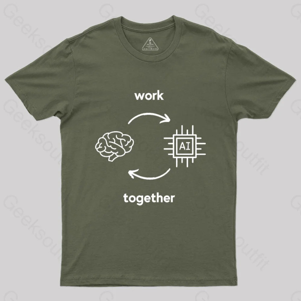 Ai Vs Human T-Shirt Army Green / S