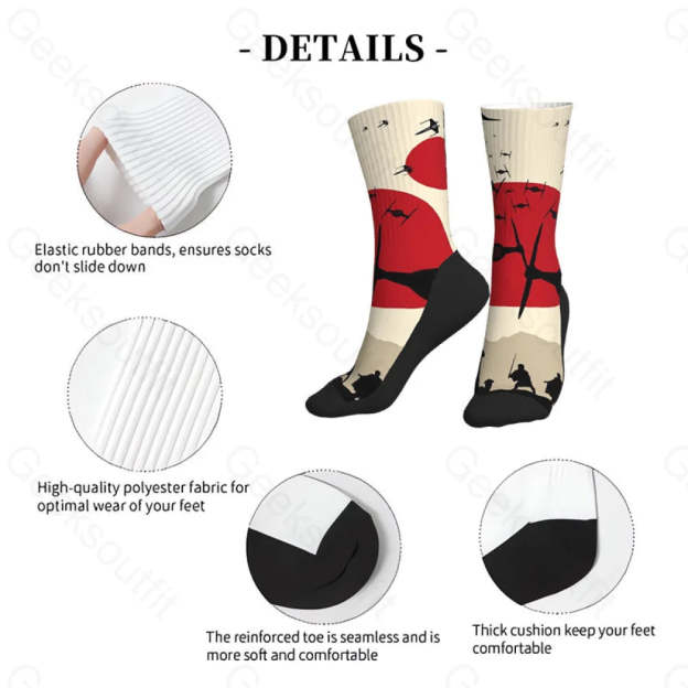 Airplane Silhouette Japanese Style Men’s Socks