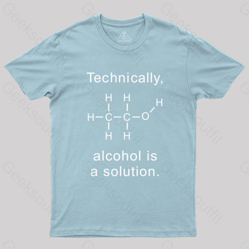 Alcohol Is A Solution T-Shirt Light Blue / S Science T-Shirts