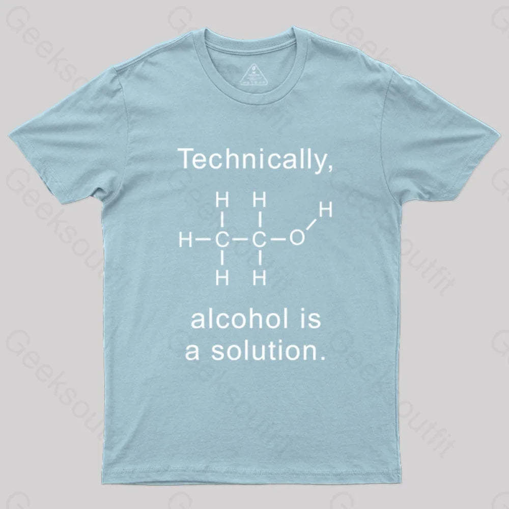 Alcohol Is A Solution T-Shirt Light Blue / S Science T-Shirts