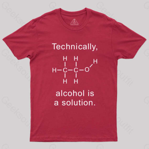 Alcohol Is A Solution T-Shirt Red / S Science T-Shirts