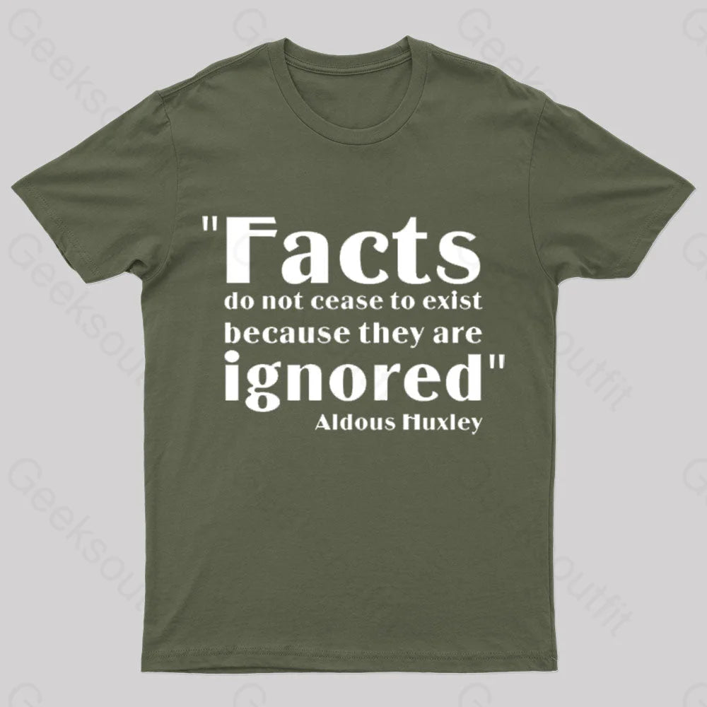 Aldous Huxley Facts Geek T-Shirt Army Green / S