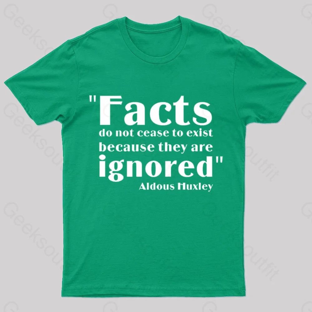 Aldous Huxley Facts Geek T-Shirt Green / S
