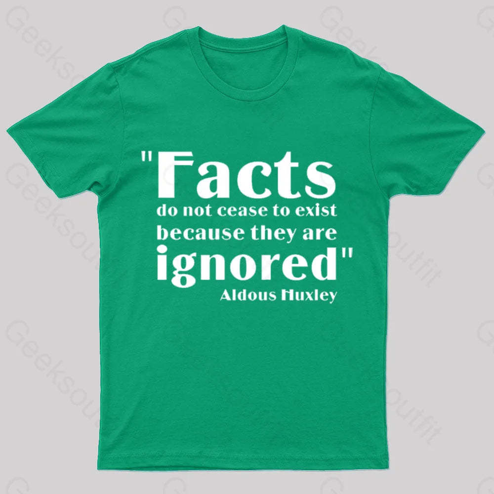 Aldous Huxley Facts Geek T-Shirt Green / S