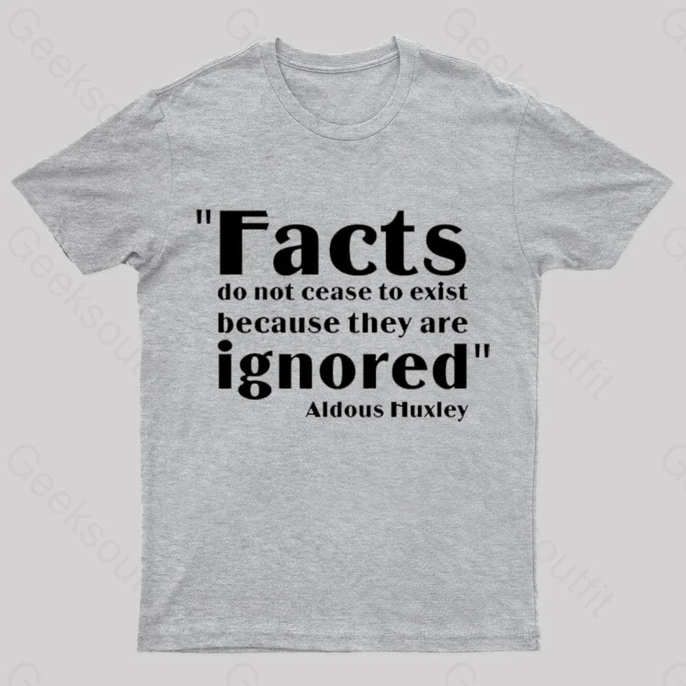 Aldous Huxley Facts Geek T-Shirt Grey / S