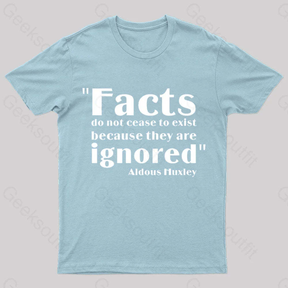 Aldous Huxley Facts Geek T-Shirt Light Blue / S