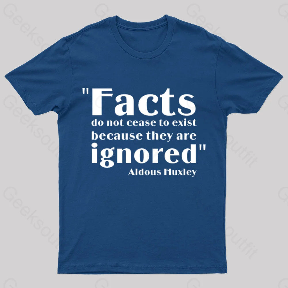 Aldous Huxley Facts Geek T-Shirt Navy / S